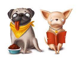 Pug And Chihuahua Pug Dog Cartoon Dog Pugs Funny