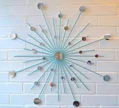 24 Handmade Home Decor Modern Metal Wall Art Mirror Mod Etsy In 2021 Mirror Wall Art Sunburst Mirror Wall Starburst Mirror Wall