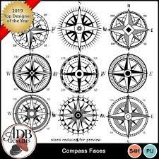 Compass Faces By Adb Designs Mymemories Com Compass Tattoo Compass Scrapbook Kits