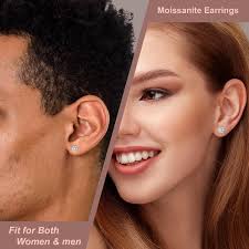 SecreTalk 1-6CT Moissanite Stud Earrings for Women, C4P Setting D Color  Ideal Cut Lab Created Diamond Earrings with Certificate of Authenticity  (6CT, White Gold Plated): Buy Online at Best Price in UAE -