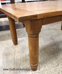 24w x 24d x 38h. Sold Price 7 Piece Rustic Country Farm Style Dining Room Set With Oak Plank Dining Table With 6 Windsor Chairs And 2 Table Leaves Believed To Be Amish Made 44 W X 72 L