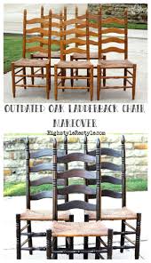 Outdated Oak Ladderback Chair Makeover Highstyle Restyle Ladder Back Chairs Chair Makeover Oak Dining Chairs