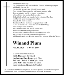 Traueranzeigen von Winand Plum