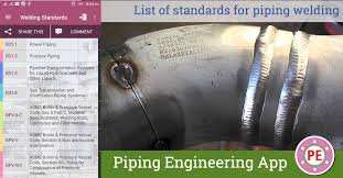 applicable codes and standards for welding of piping systems