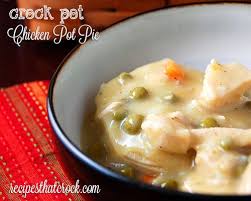 Crock Pot Chicken Pot Pie With Chicken Broth Cream Of Chicken Soup Milk Boneless Skinless Chicken Breas Recipes Crockpot Recipes Slow Cooker Crockpot Dishes