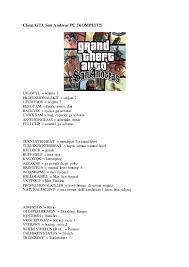 Cheat Gta San Andreas Pc