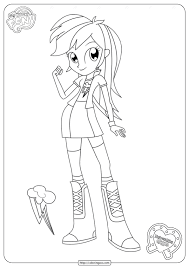 The adventure begins when the princess gives twilight the task of learning about friendship and sends her to spike, a baby dragon in ponyville. Equestria Girls Rainbow Dash Coloring Page