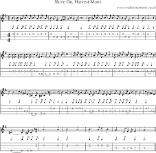 Mandolin Tab And Sheet Music For Shine On Harvest Moon Sheet Music Mandolin Mandolin Lessons