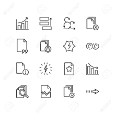 Agile Line Icon Set Task Priority Growth Chart Idea Project