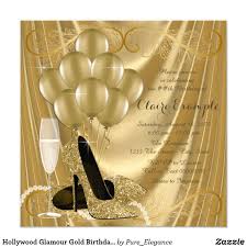 Glamorous Black And Gold 50th Birthday Party Decorations Hollywood Glamour Gold Birthday Party Invitation Zazzle Com Gold Birthday Party Gold Birthday 50th Birthday Party Invitations