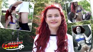 GERMAN SCOUT - Redhead Football Fan Mia May Pickup f...