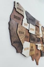 Usa Map Wooden United State Map Wood Us Map Of America United States Wall Art Usa Wall Decor Wood Wall Art Diy