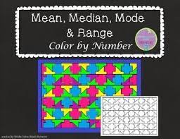 Mean Median Mode Range Color By Number Mean Median And Mode Summer School Math Math Interactive Notebook