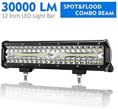 Amazon Com 12 Inch Led Light Bar Spot Flood Combo Beam Liteway 30000 Lm Triple Row Light Bar Off Road Driving Led Work Lights For Utv Atv Jeep Truck Boat Waterproof Automotive