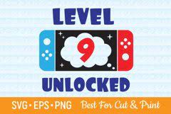 This design features a game controller . Level Unlocked Svg Birthday Svg Game Svg Level Up Party Svg 1169760 Svgs Design Bundles