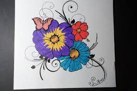 bouquet de fleurs dessin au crayon aquarelle coloriage joueur football marquant un but