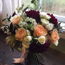 Maybe you would like to learn more about one of these? Burgundy And Peach Wedding Bouquet Burgundy Peach And White Wedding Flowers Floral Artistry By Alis Wedding Flowers White Wedding Flowers Wedding Bouquets