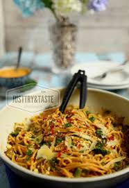 Spaghetti Jamur Saus Telur Asin Makanan Sehat Resep Masakan Masakan