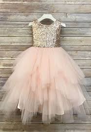 Sequin Top Flower Girl Glam Dress Blush Rose Gold Champagne Etsy Sequin Flower Girl Dress Flower Girl Dresses Tutu Flower Girl Dresses Tulle