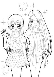Two Girls Coloring Pages For Girls Mandala Coloring Pages Chibi Coloring Pages