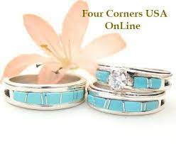 Engagement Wedding Ring Sets Navajo Wedding Rings Native American Wedding Rings Turquoise Wedding Rings Wedding Rings Engagement