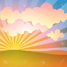 Rainbow at sunset on blue pink. A Simple Landscape Background With Sunrise Sunset Royalty Free Cliparts Vectors And Stock Illustration Image 8697798