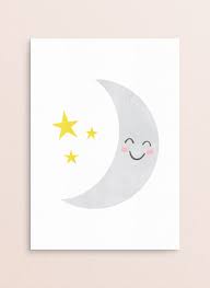 Moon And Stars Print For Celestial Nursery Printable Nursery Decor Moon Wall Art For Baby Shower Gift Downloadable Celestial Stars Print Moon Wall Art Wall Art Nursery Prints