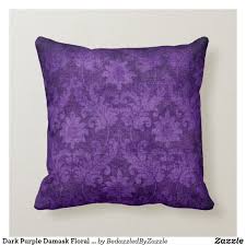 Dark Purple Damask Floral Decorative Pattern Throw Pillow Zazzle Com In 2020 Patterned Throw Pillows Floral Pillows Purple Throw Pillows