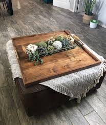 Ottoman Tray Oversized Handcrafted Wooden Ottoman Trays In 2020 Ottoman Tray Ottoman Decor Coffee Table Square