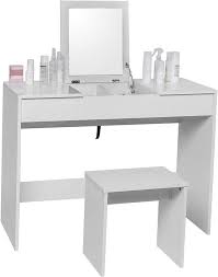 Set (schminktisch + hocker + spiegel). Woltu Schminktisch Kosmetiktisch Mit Hocker Klappbarem Spiegel In Weiss Online Kaufen Otto