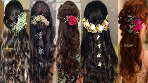 For added textured and lift, add the ghd narrow dressing brush and ghd tail comb to your styling kit. Wedding Gajra Hairstyle For Long Hair Gajra Hairstyle With Open Hair For Bridal Youtube