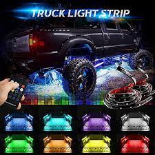 mihaz led truck bed glow lights rgb colors truck bed light strip car tail lighting bar sound activated function 48 inch 120 cm wireless remote control running truck bed lights truck bed trucks