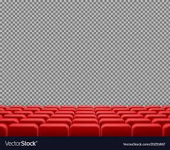 Realistic Rows Red Empty Cinema Chairs Royalty Free Vector