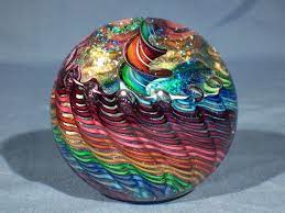 Marbles Hand Made Art Glass James Alloway Dichroic Cane Marble 1838 2 7inch Contemporary Glass Art Glass Marble Art