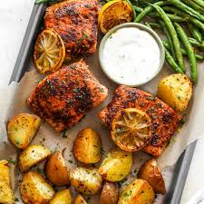 Sheet Pan Salmon Dinner - Dishing Out Health