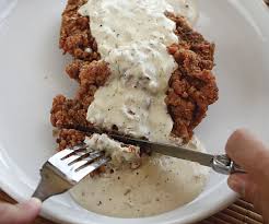 Baked in the oven, with mashed potatoes and gravy. Extra Crunchy Chicken Fried Steak With Cream Gravy Recipe Finecooking