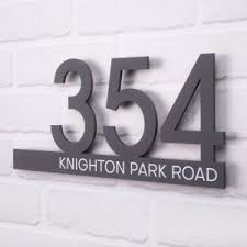 Vertical house number plaque with mid century modern font the. House Number Plaques Buy House Numbers Uk Here Today