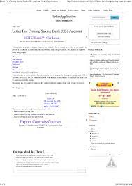More letter format template available. Letter For Closing Saving Bank Sb Account Letter Application