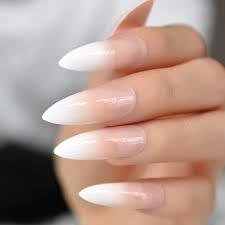 Buy stiletto false nails and get the best deals at the lowest prices on ebay! Amazon Com Ombre Extra Long French Nail Extreme Stiletto Sharp Gradient Nude White 24 Fake Nails Acrylic Nails Manicure Tips 24 Pcs Beauty