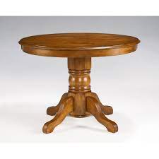 Antique cherry finish 6' round thick top 4 baluster pedestal base table with scroll feet. Home Styles Furniture Cottage Oak Round Pedestal Dining Table Bellacor