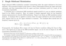 • we will assume that the baseband message signal m(t) is band limited with a cutoff frequency w which is less. Single Sideband Modulation 2 Single Sideband Ssb Chegg Com