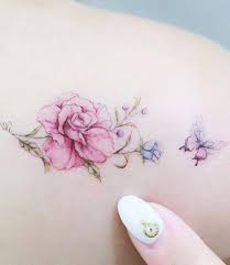 Flower Tattoo Idea Delicate Flower Tattoo Back Of Shoulder Tattoo Rose Tattoos