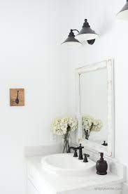 That should help the frame sit more flush with the. Farmhouse Bathroom Diy Framed Mirrors Old Salt Farm