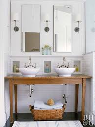 A double vanity by l'epi d'or adds a dose of charm to a small bathroom in french architect jacque grange's paris apartment. Double Bathroom Vanity Designs Better Homes Gardens