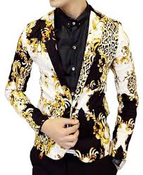 Black And Gold Blazer Mens 2014 Gold Black White Cool Animal Design Blazer Blazer Designs Mens Fashion Blazer Blazers For Men