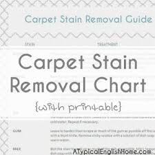 A Typical English Home Printable Carpet Stain Removal Guide