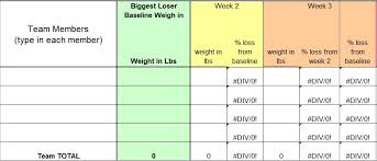 Weight Loss Challenge Spreadsheet Weight Loss Tracker