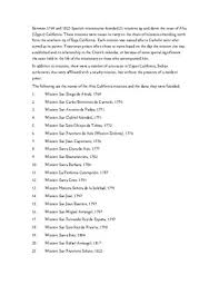 The missions played a key role in the settlement and growth of the state; California Missions Map By The California Frontier Project Tpt