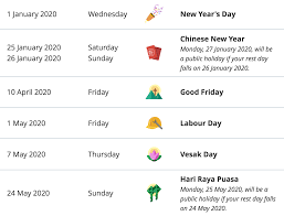Check singapore public holidays for the calendar year 2019. S Pore To Have 7 Long Weekends In 2020 Mothership Sg News From Singapore Asia And Around The World