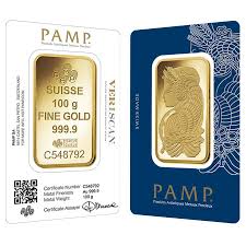 They offer the investor an assortment of sizes, from 1 gram to a ten ounce bar or larger; 100 Gram Pamp Suisse Lady Fortuna Gold Bar Bullion Exchanges